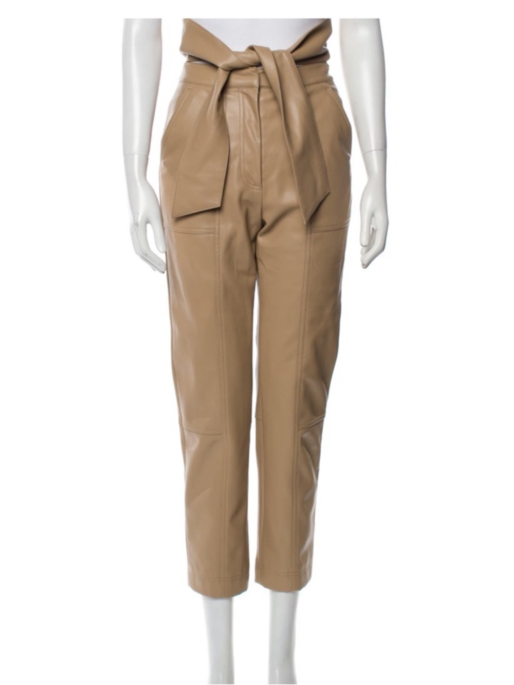 Jonathan Simkhai Camel/Tan Leather Paperbag Waist Chinos